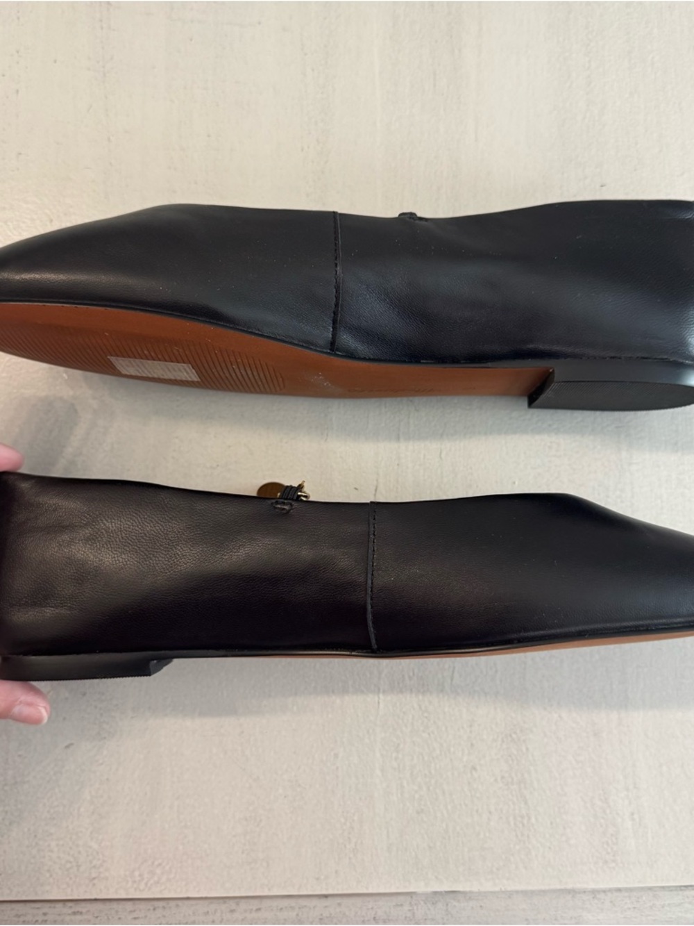 Madewell Womens Black Remy Mary Jane Leather Chain-Accent Ballet Flats Sz 9 NWOT - Picture 10 of 12